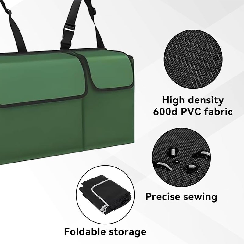Tioollev Car Trunk Organizer, Backseat Hanging Large Storage with Adjustable Straps,Waterproof PVC Collapsible Cargo Bag, Car Interior Accessories for Auto SUV MPV (Green) - Image 4